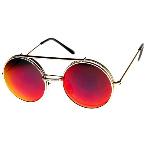 men round red lenses sunglasses